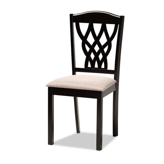Baxton Studio - Salem Dining Set in Sand/Dark brown - RH1017C-Sand/Dark Brown-7PC Dining Set view 2