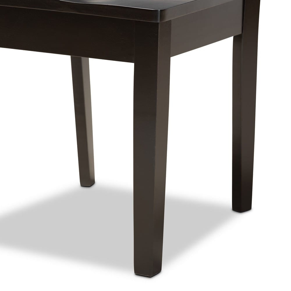 Baxton Studio - Salida Dining Set in Dark Brown - Salida-Dark Brown-5PC Dining Set view 6