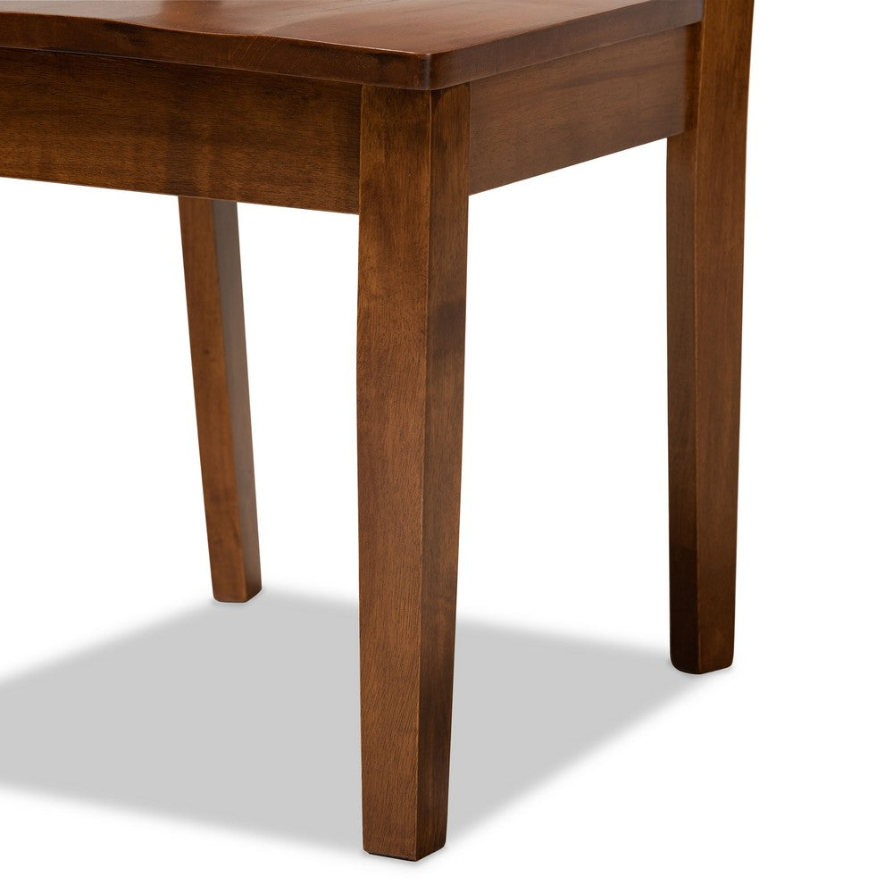 Baxton Studio - Salida Dining Set in Walnut Brown - Salida-Walnut-5PC Dining Set view 6