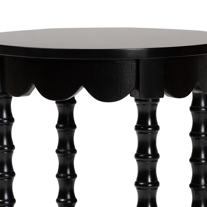 Baxton Studio - Sally Nightstand in Black - KL-1739-Sally Round-Black/Wooden-NS view 3