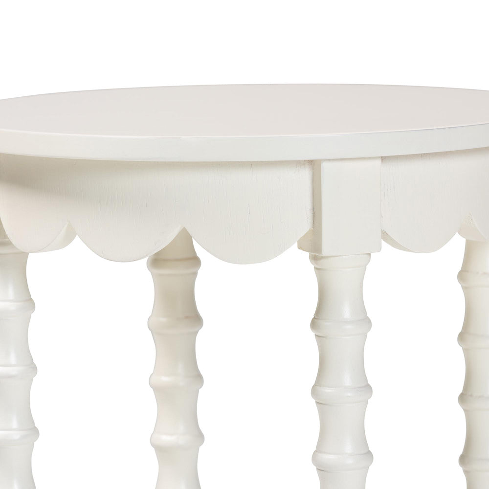Baxton Studio - Sally Nightstand in White - KL-1739-Sally Round-White/Wooden-NS view 3