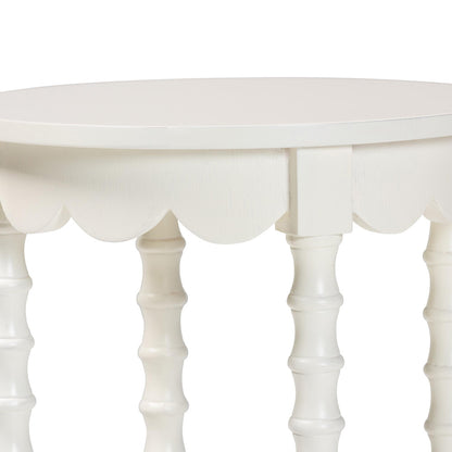Baxton Studio - Sally Nightstand in White - KL-1739-Sally Round-White/Wooden-NS view 3