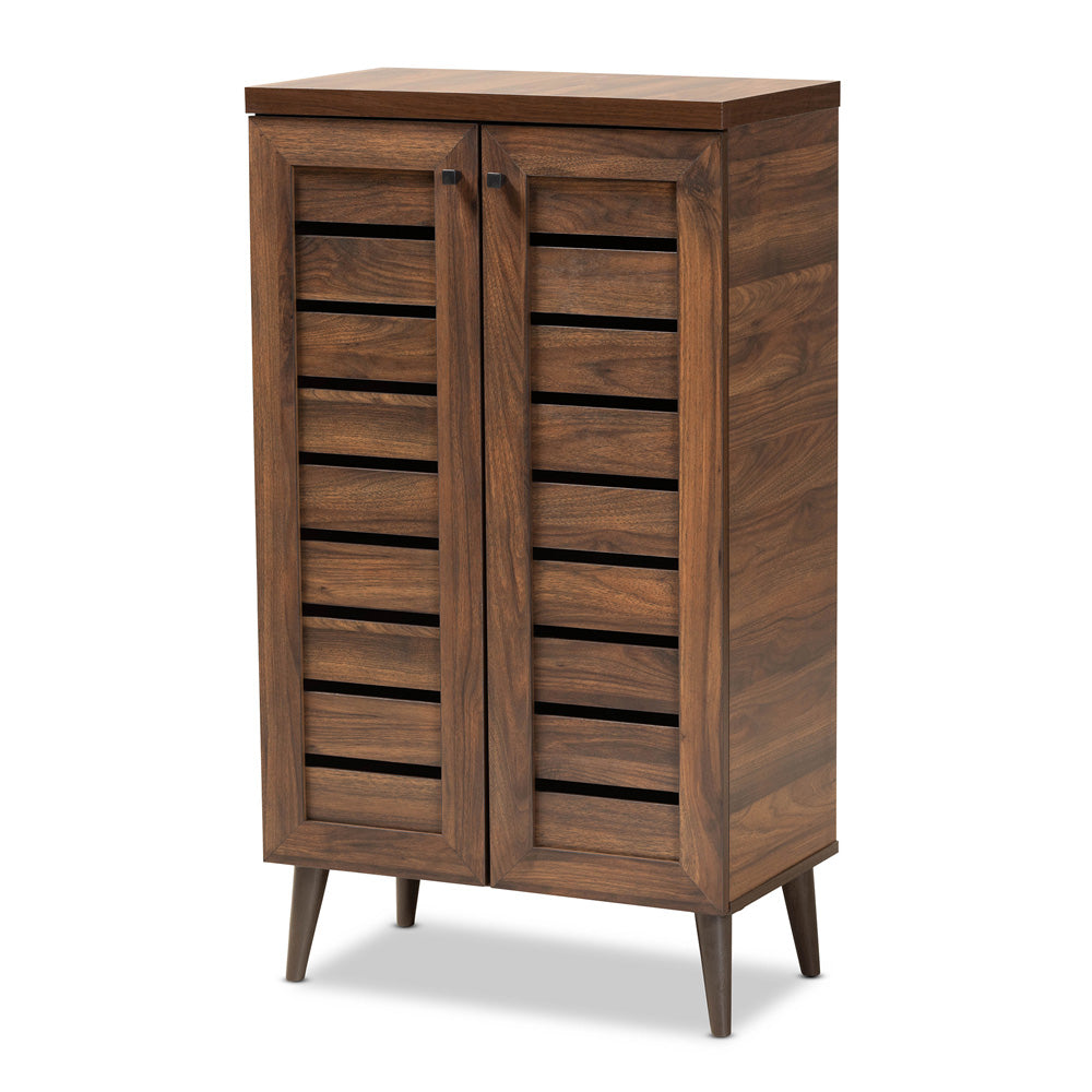 Baxton Studio - Salma Shoe Cabinet in Walnut Brown - SESC70180WI-Columbia-Shoe Cabinet view 1