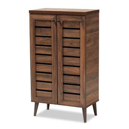 Baxton Studio - Salma Shoe Cabinet in Walnut Brown - SESC70180WI-Columbia-Shoe Cabinet view 1