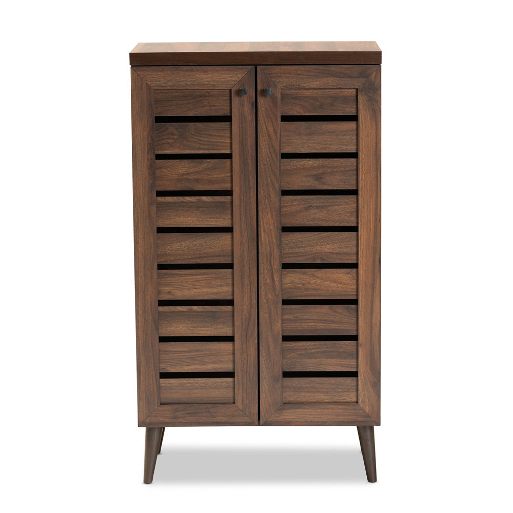 Baxton Studio - Salma Shoe Cabinet in Walnut Brown - SESC70180WI-Columbia-Shoe Cabinet view 3