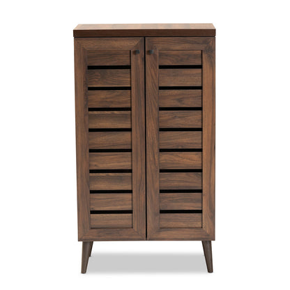 Baxton Studio - Salma Shoe Cabinet in Walnut Brown - SESC70180WI-Columbia-Shoe Cabinet view 3