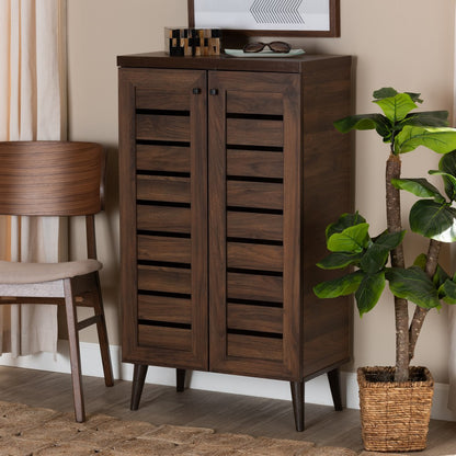 Baxton Studio - Salma Shoe Cabinet in Walnut Brown - SESC70180WI-Columbia-Shoe Cabinet view 8