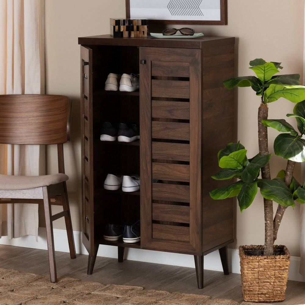 Baxton Studio - Salma Shoe Cabinet in Walnut Brown - SESC70180WI-Columbia-Shoe Cabinet view 9