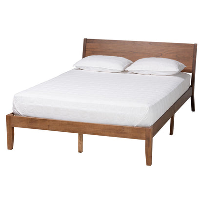 Baxton Studio - Salvatore Queen Size Bed in Walnut Brown - SW8521-Walnut-Queen view 1