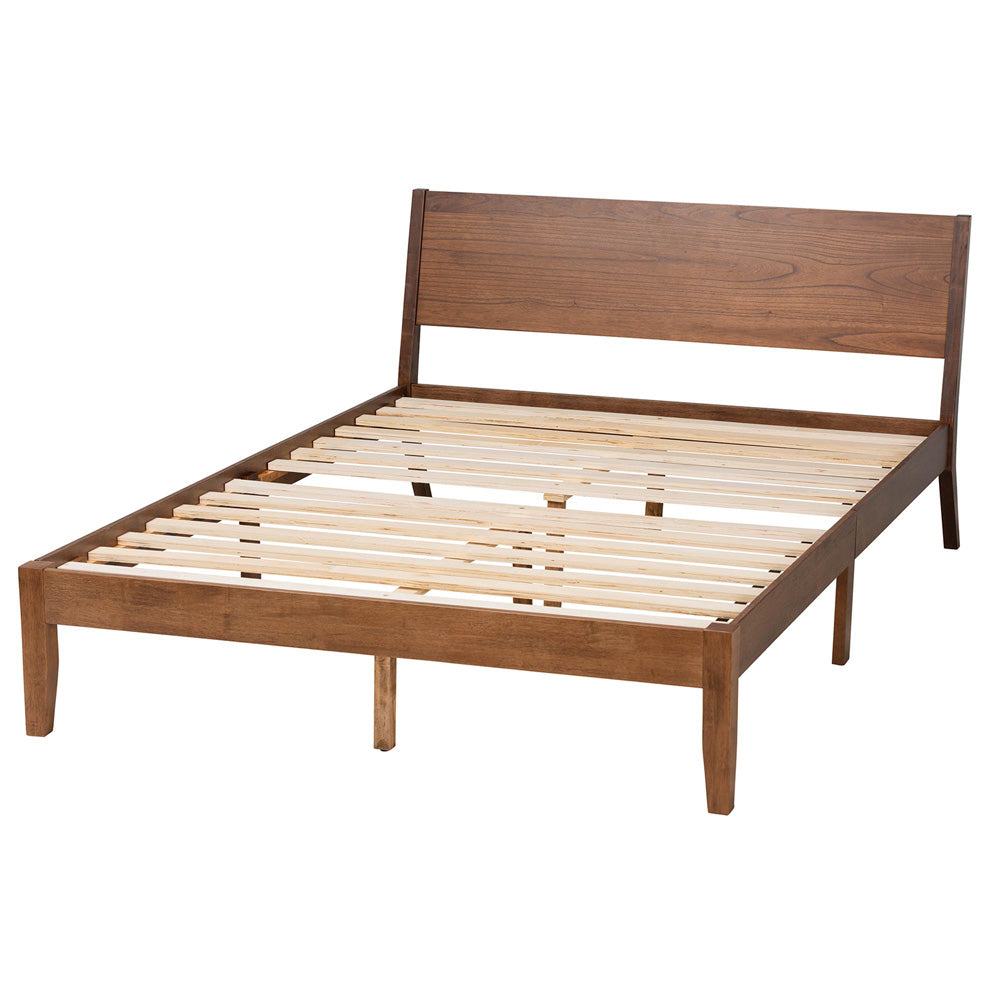 Baxton Studio - Salvatore Queen Size Bed in Walnut Brown - SW8521-Walnut-Queen view 3