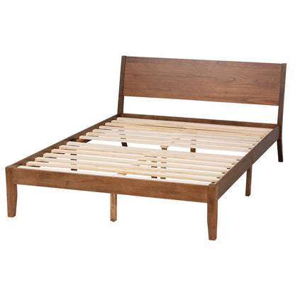 Baxton Studio - Salvatore Queen Size Bed in Walnut Brown - SW8521-Walnut-Queen view 3