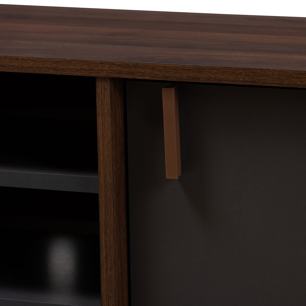 Baxton Studio - Samuel TV Stand in Walnut Brown/Dark Grey - SE TV9012WI-CLB/DG view 5