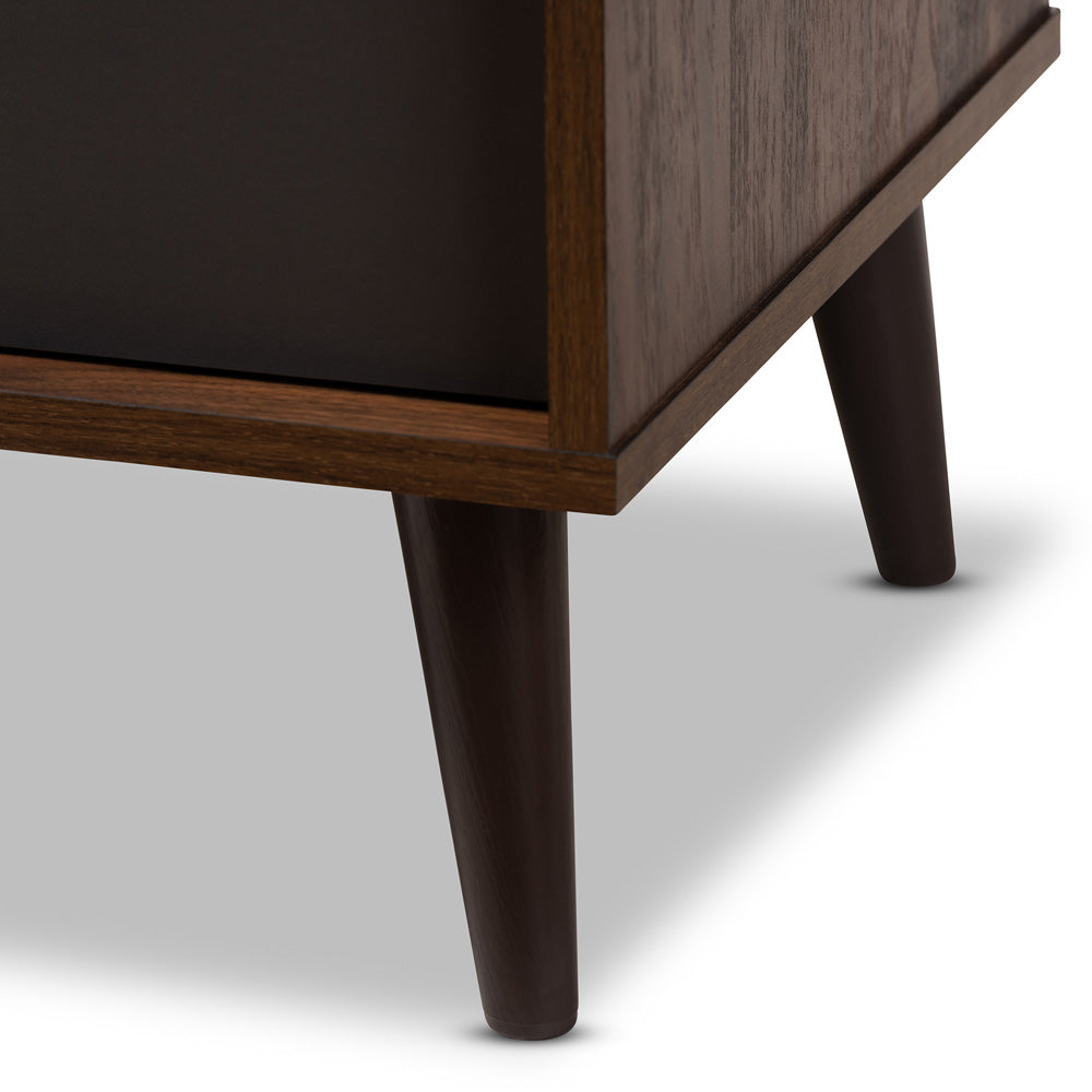 Baxton Studio - Samuel TV Stand in Walnut Brown/Dark Grey - SE TV9012WI-CLB/DG view 6