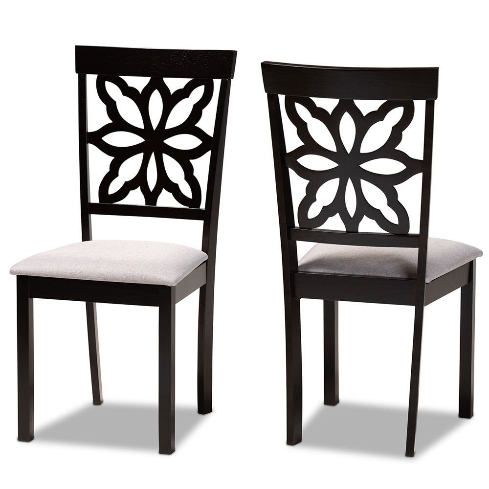 Baxton Studio - Samwell Set of 2 Dining Chairs in Grey/Dark brown - RH1019C-Grey/Dark Brown-DC-2PK view 1