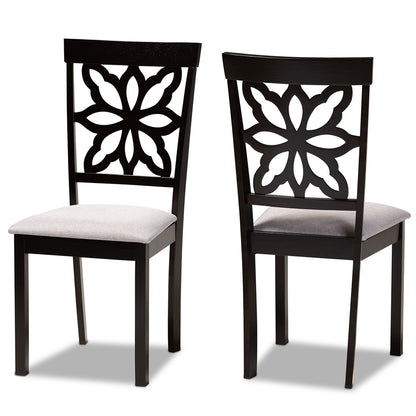 Baxton Studio - Samwell Set of 2 Dining Chairs in Grey/Dark brown - RH1019C-Grey/Dark Brown-DC-2PK view 1