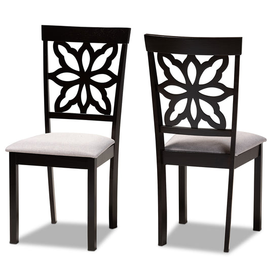 Baxton Studio - Samwell Set of 2 Dining Chairs in Grey/Dark brown - RH1019C-Grey/Dark Brown-DC-2PK view 1
