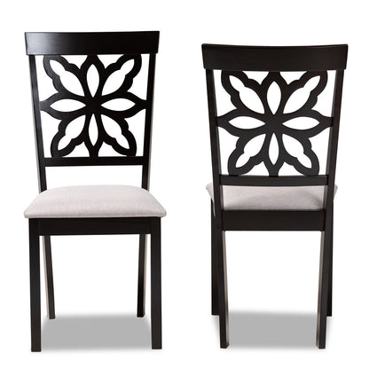 Baxton Studio - Samwell Set of 2 Dining Chairs in Grey/Dark brown - RH1019C-Grey/Dark Brown-DC-2PK view 2