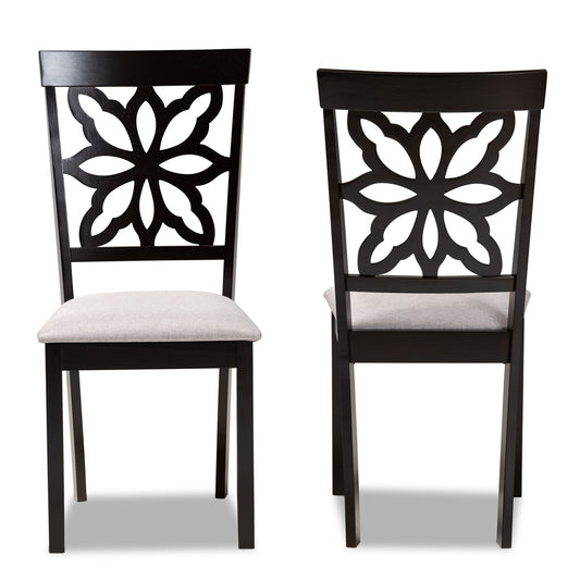 Baxton Studio - Samwell Set of 2 Dining Chairs in Grey/Dark brown - RH1019C-Grey/Dark Brown-DC-2PK view 2