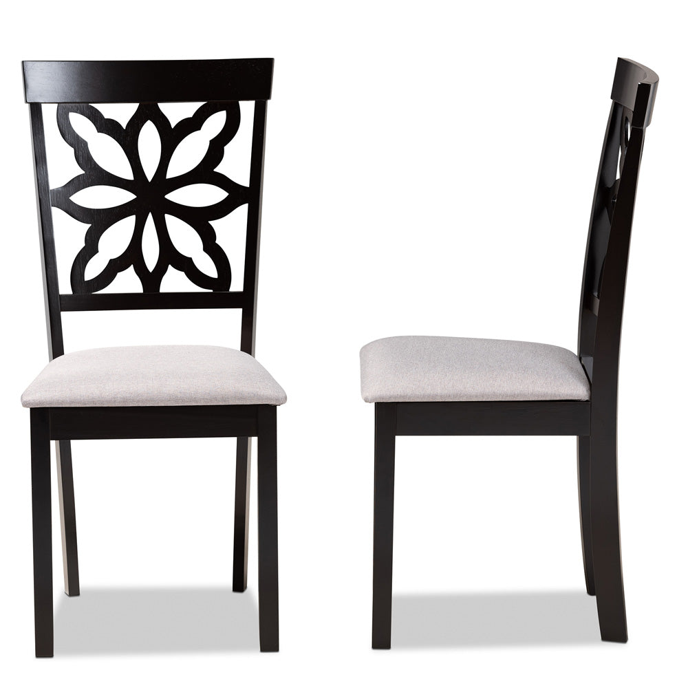 Baxton Studio - Samwell Set of 2 Dining Chairs in Grey/Dark brown - RH1019C-Grey/Dark Brown-DC-2PK view 3