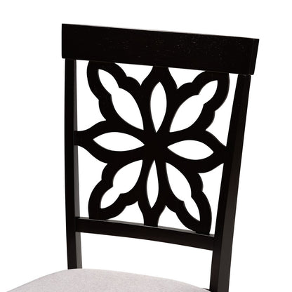 Baxton Studio - Samwell Set of 2 Dining Chairs in Grey/Dark brown - RH1019C-Grey/Dark Brown-DC-2PK view 4
