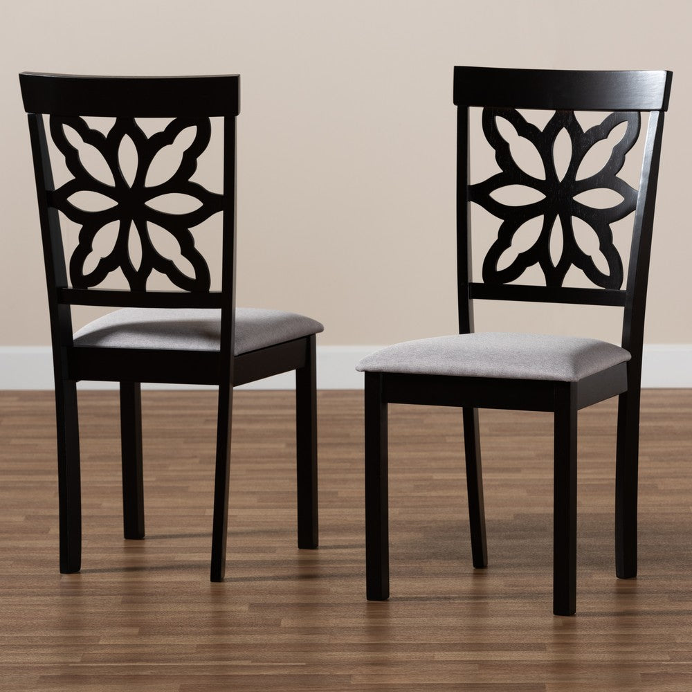 Baxton Studio - Samwell Set of 2 Dining Chairs in Grey/Dark brown - RH1019C-Grey/Dark Brown-DC-2PK view 6