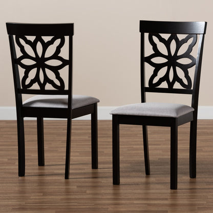 Baxton Studio - Samwell Set of 2 Dining Chairs in Grey/Dark brown - RH1019C-Grey/Dark Brown-DC-2PK view 6