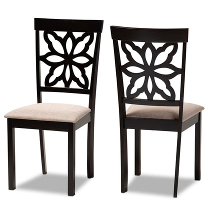 Baxton Studio - Samwell Set of 2 Dining Chairs in Sand/Dark brown - RH1019C-Sand/Dark Brown-DC-2PK view 1