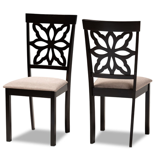 Baxton Studio - Samwell Set of 2 Dining Chairs in Sand/Dark brown - RH1019C-Sand/Dark Brown-DC-2PK view 1