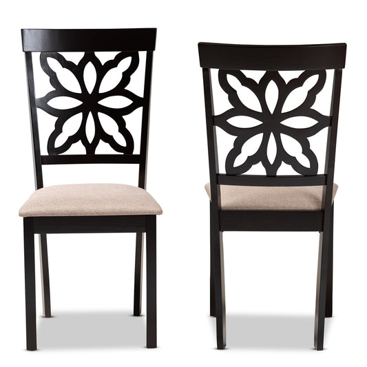 Baxton Studio - Samwell Set of 2 Dining Chairs in Sand/Dark brown - RH1019C-Sand/Dark Brown-DC-2PK view 2