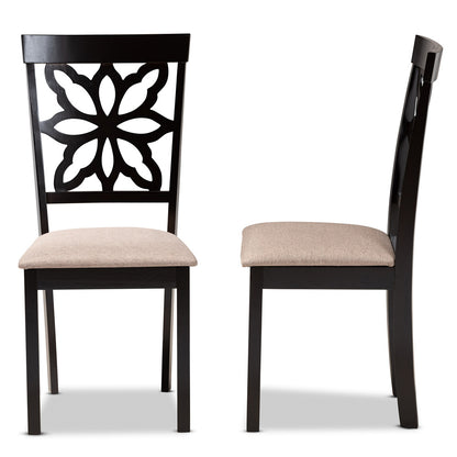 Baxton Studio - Samwell Set of 2 Dining Chairs in Sand/Dark brown - RH1019C-Sand/Dark Brown-DC-2PK view 3