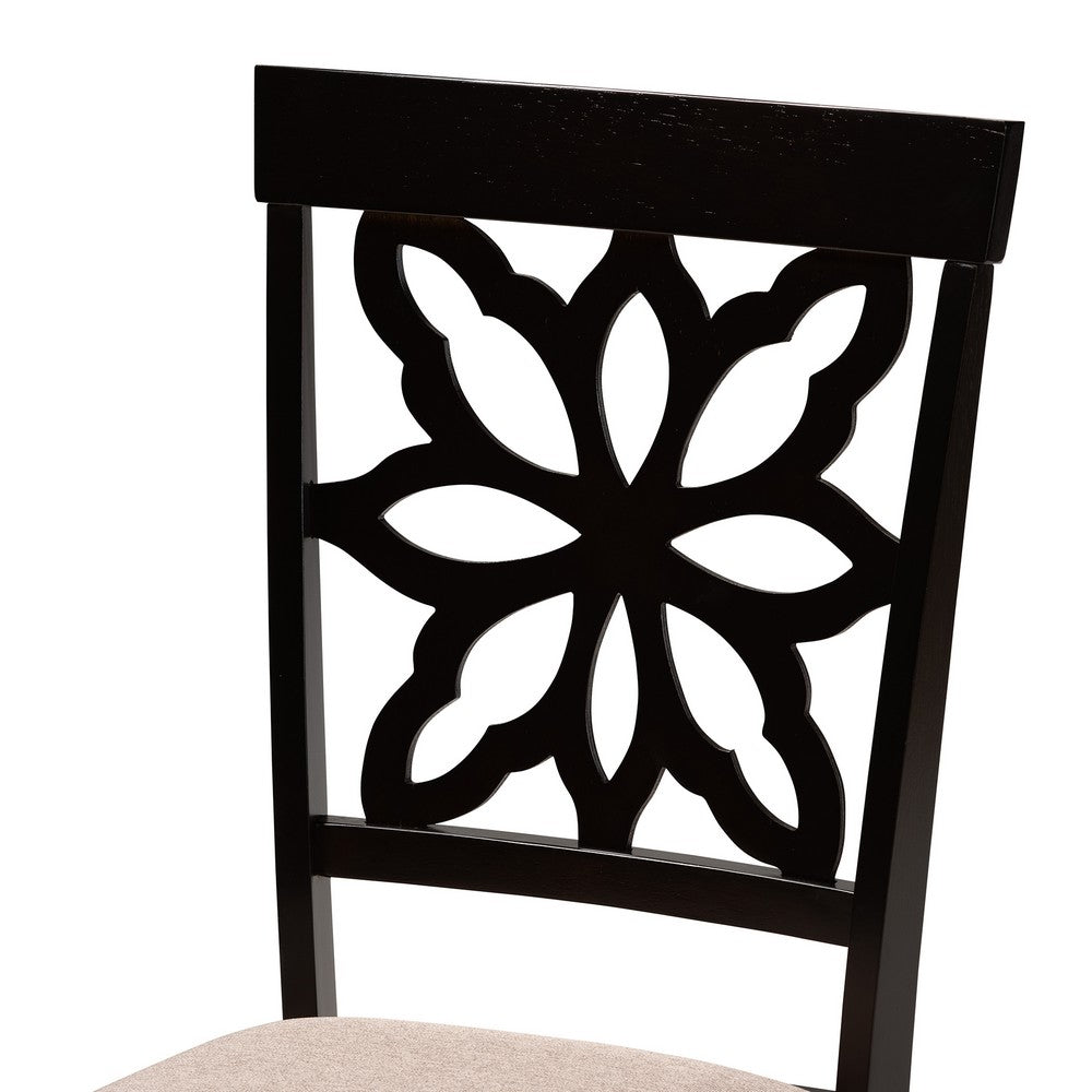 Baxton Studio - Samwell Set of 2 Dining Chairs in Sand/Dark brown - RH1019C-Sand/Dark Brown-DC-2PK view 4