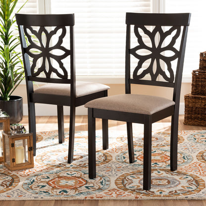 Baxton Studio - Samwell Set of 2 Dining Chairs in Sand/Dark brown - RH1019C-Sand/Dark Brown-DC-2PK view 5