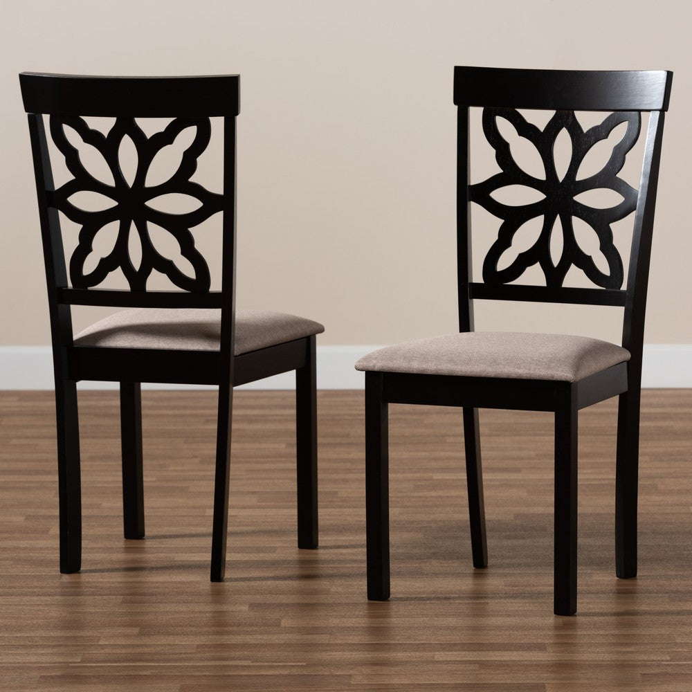 Baxton Studio - Samwell Set of 2 Dining Chairs in Sand/Dark brown - RH1019C-Sand/Dark Brown-DC-2PK view 6