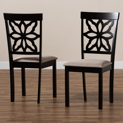 Baxton Studio - Samwell Set of 2 Dining Chairs in Sand/Dark brown - RH1019C-Sand/Dark Brown-DC-2PK view 6