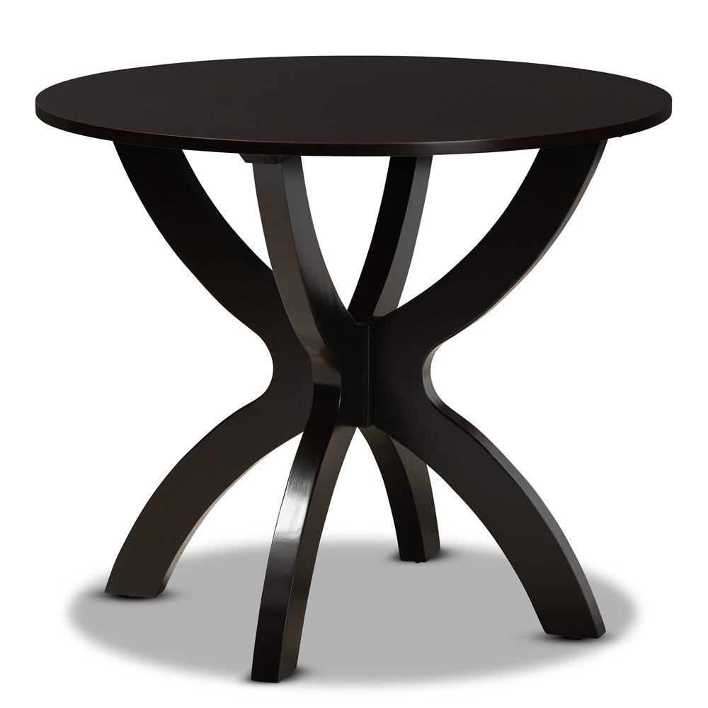 Baxton Studio - Sandra Dining Set in Grey/dark brown - Sandra-Grey/Dark Brown-5PC Dining Set view 3