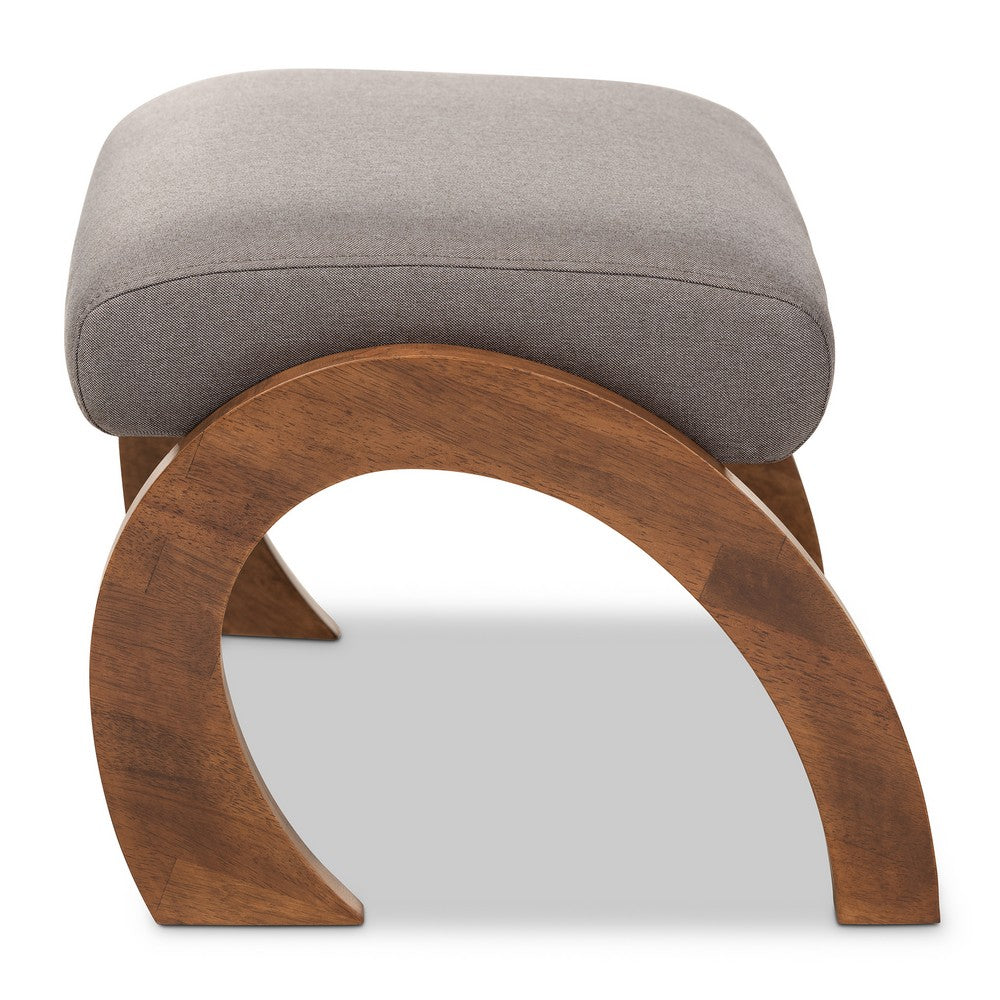 Baxton Studio - Sandrine Footstool in Grey - BBT5318-Grey view 3