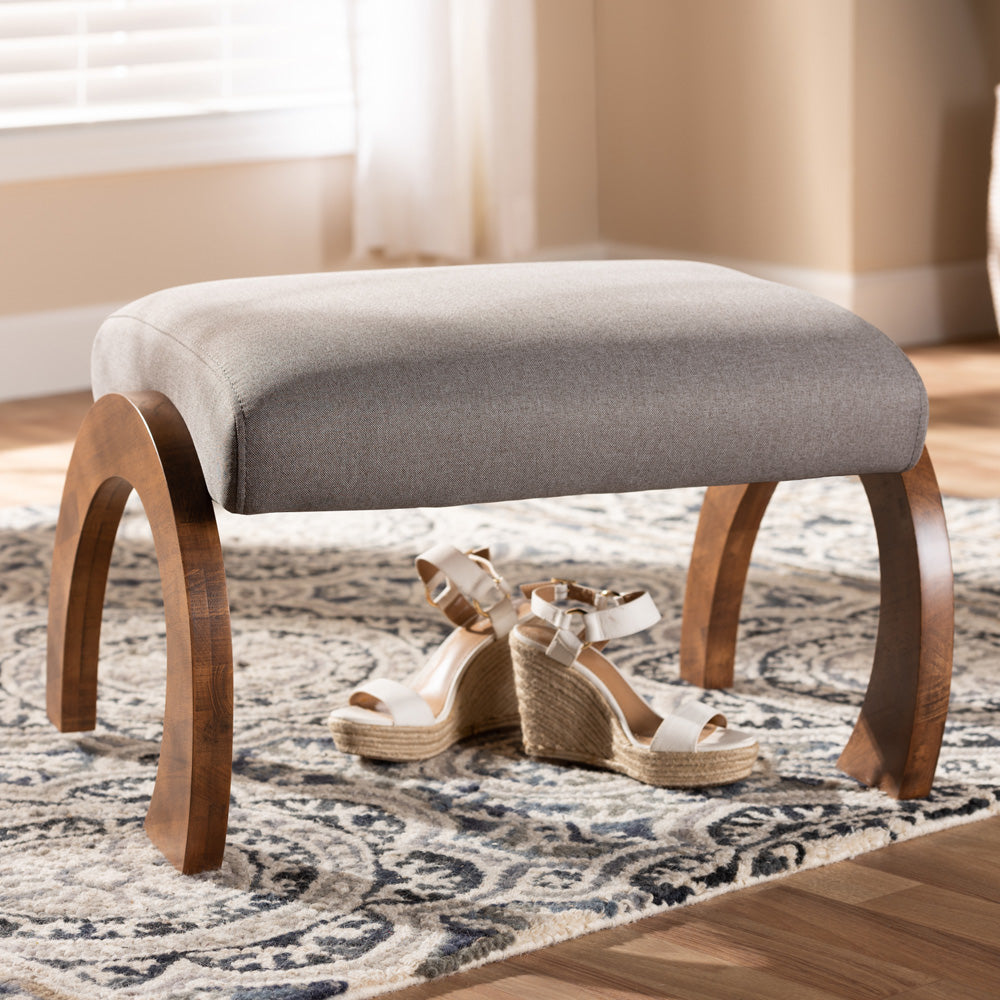 Baxton Studio - Sandrine Footstool in Grey - BBT5318-Grey view 5