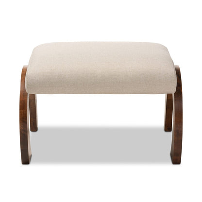 Baxton Studio - Sandrine Footstool in Light Beige - BBT5318-Light Beige view 2