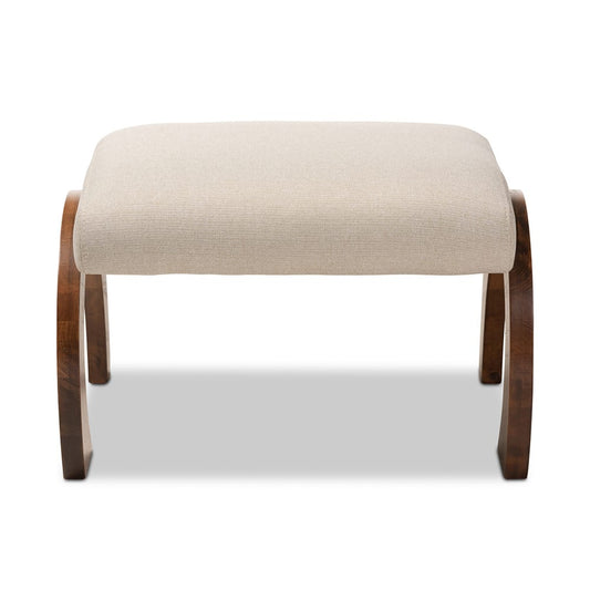 Baxton Studio - Sandrine Footstool in Light Beige - BBT5318-Light Beige view 2