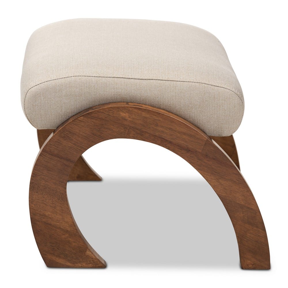 Baxton Studio - Sandrine Footstool in Light Beige - BBT5318-Light Beige view 3