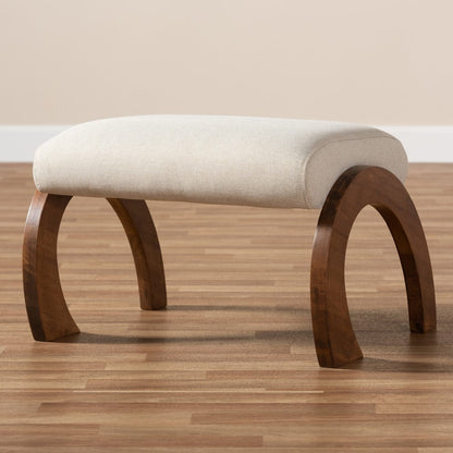 Baxton Studio - Sandrine Footstool in Light Beige - BBT5318-Light Beige view 6