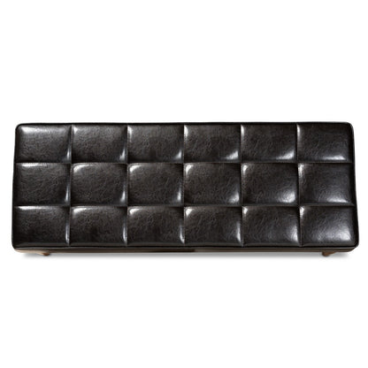 Baxton Studio - Sanford Bench in Dark Brown/Walnut Brown - BBT8051.11-Dark Brown/Walnut-Bench view 4