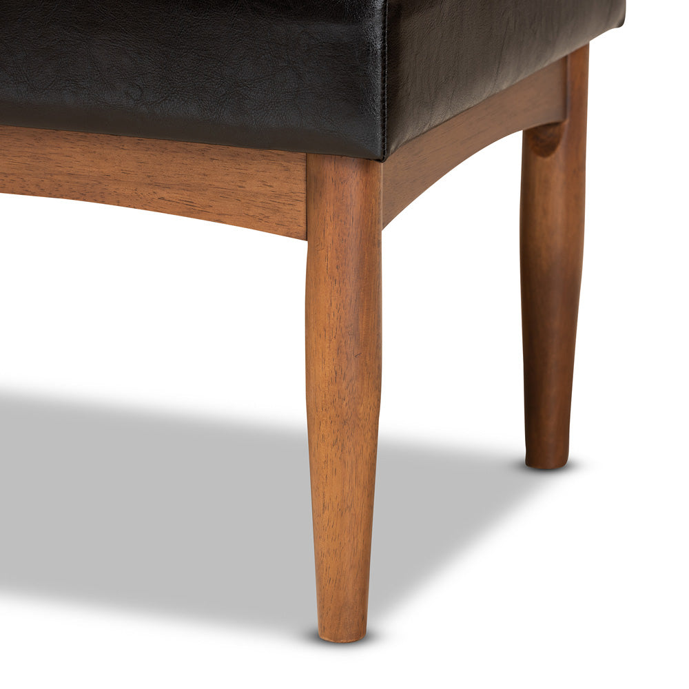 Baxton Studio - Sanford Bench in Dark Brown/Walnut Brown - BBT8051.11-Dark Brown/Walnut-Bench view 5