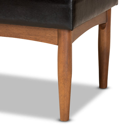 Baxton Studio - Sanford Bench in Dark Brown/Walnut Brown - BBT8051.11-Dark Brown/Walnut-Bench view 5