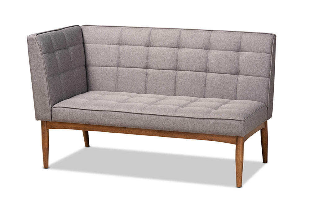 Baxton Studio - Sanford Dining Bench - BBT8051.11-Grey/Walnut-2PC SF Bench view 3