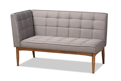 Baxton Studio - Sanford Dining Bench - BBT8051.11-Grey/Walnut-3PC Dining Nook Set view 3
