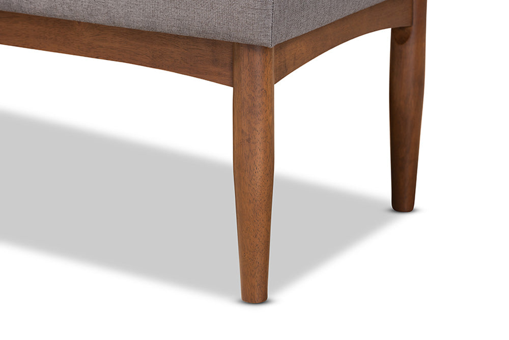 Baxton Studio - Sanford Dining Bench - BBT8051.11-Grey/Walnut-3PC Dining Nook Set view 8