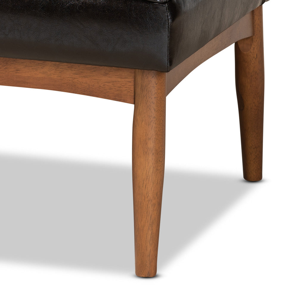 Baxton Studio - Sanford Dining Bench in Dark Brown/Walnut Brown - BBT8051.11-Dark Brown/Walnut-2PC SF Bench view 5