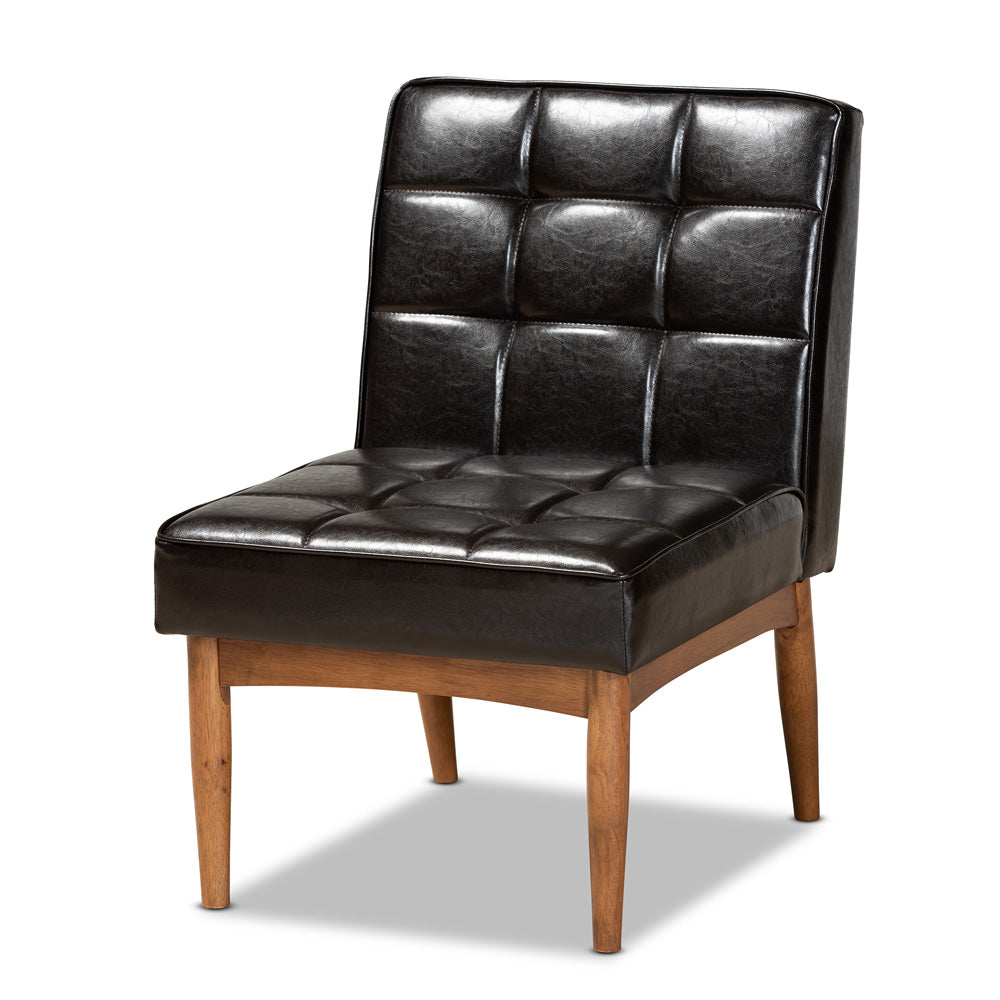 Baxton Studio - Sanford Dining Chair in Dark Brown/Walnut Brown - BBT8051.11-Dark Brown/Walnut-CC view 1