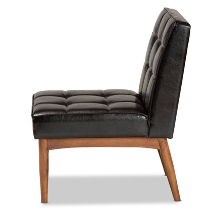 Baxton Studio - Sanford Dining Chair in Dark Brown/Walnut Brown - BBT8051.11-Dark Brown/Walnut-CC view 3